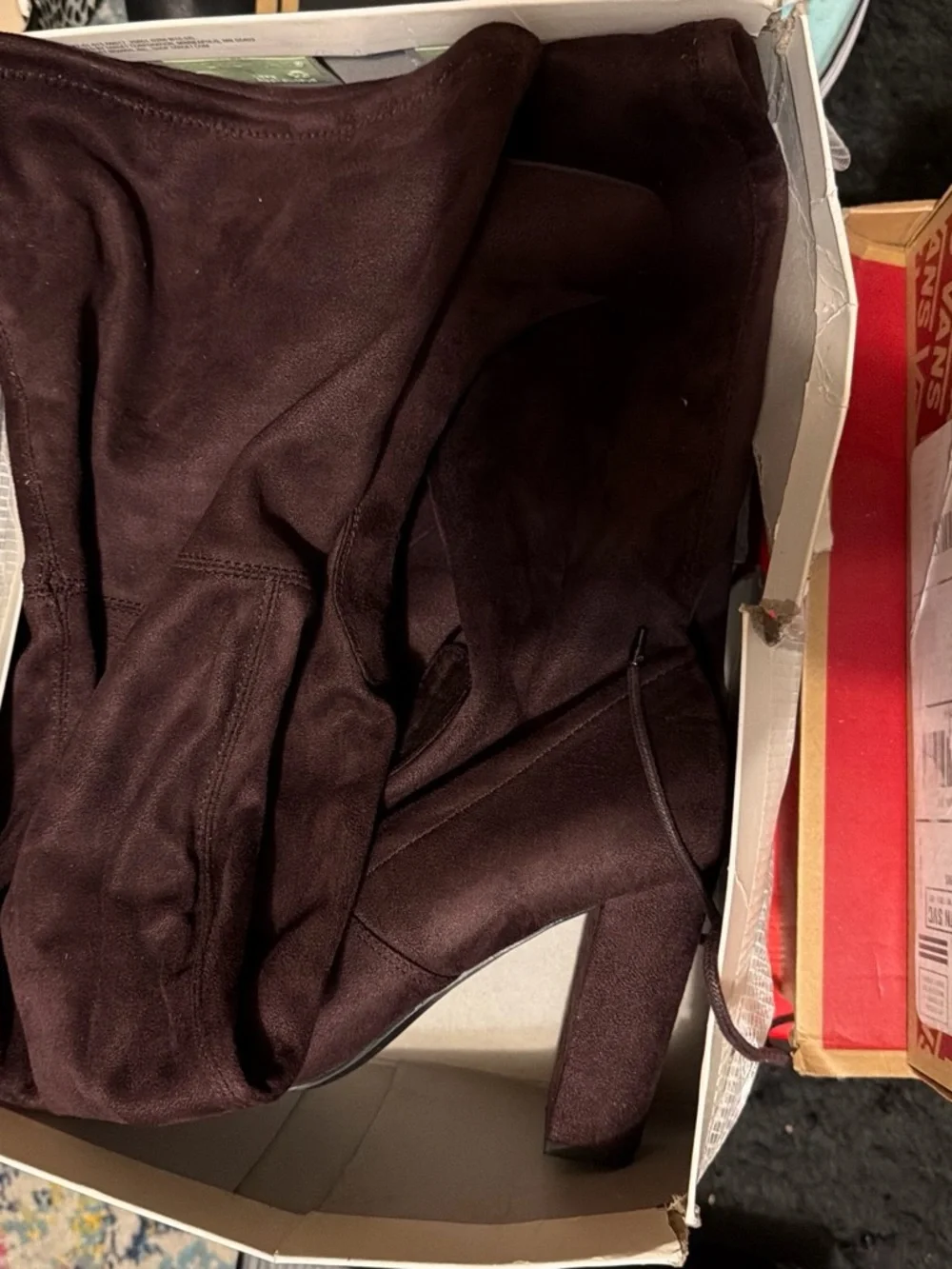 Men's Suede-Look Burgundy Pants